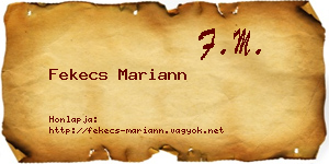 Fekecs Mariann névjegykártya